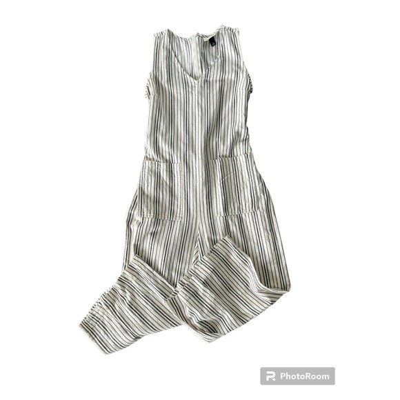 Universal Thread Women's Sleeveless Belted Jumpsuit Wide Leg Gray Stripe XS - Picture 2 of 8